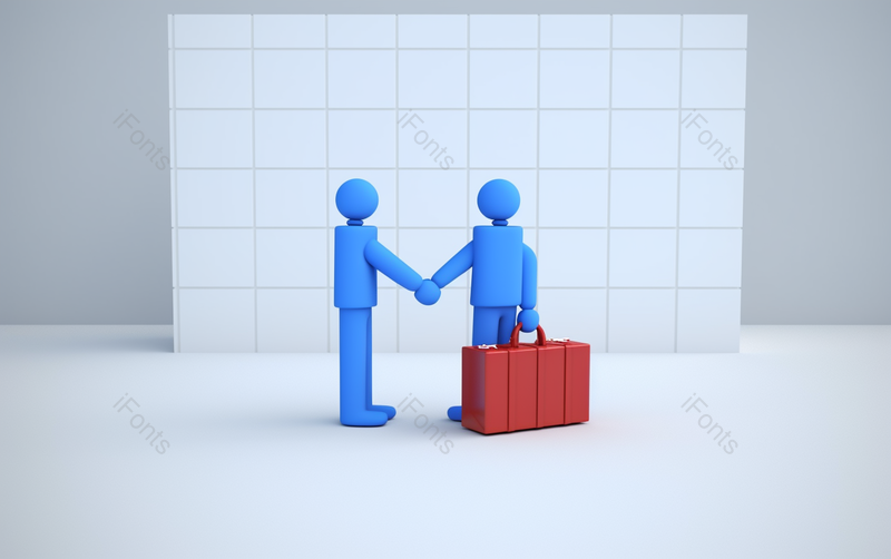 交易蓝色的商务握手卡通人物素材,高清,摄影图,摄影图片,图片大全,摄影图免费下载